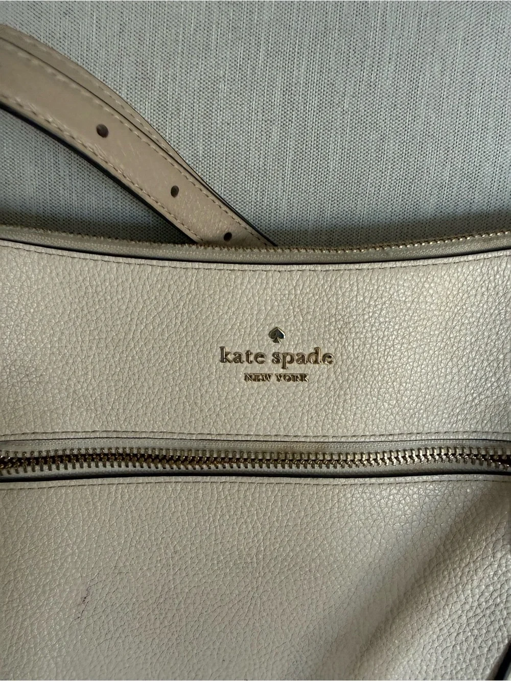 kate spade cream pebbled leather crossbody bag